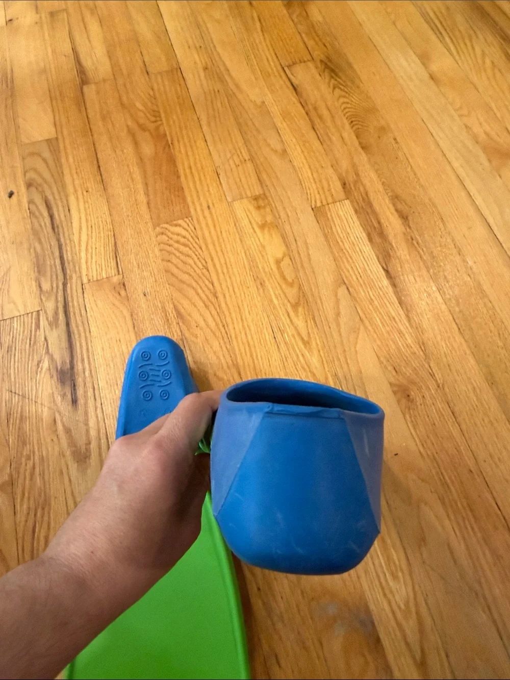 Green and Blue Swim Fins - Comfortable Youth Snorkel Flippers